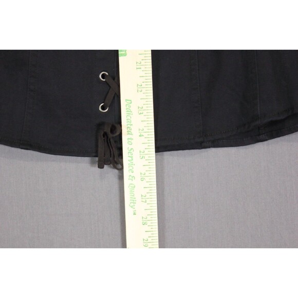HARLEY DAVIDSON  Y2K Black Vest Biker Corset Lace Up Back  Women Stretch 1W - Picture 6 of 12